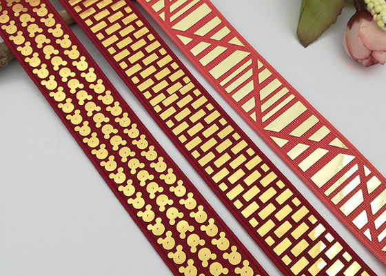 China Material decorativo 100% del poliéster de la anchura de las bandas elásticas los 25MM de los accesorios de la ropa proveedor